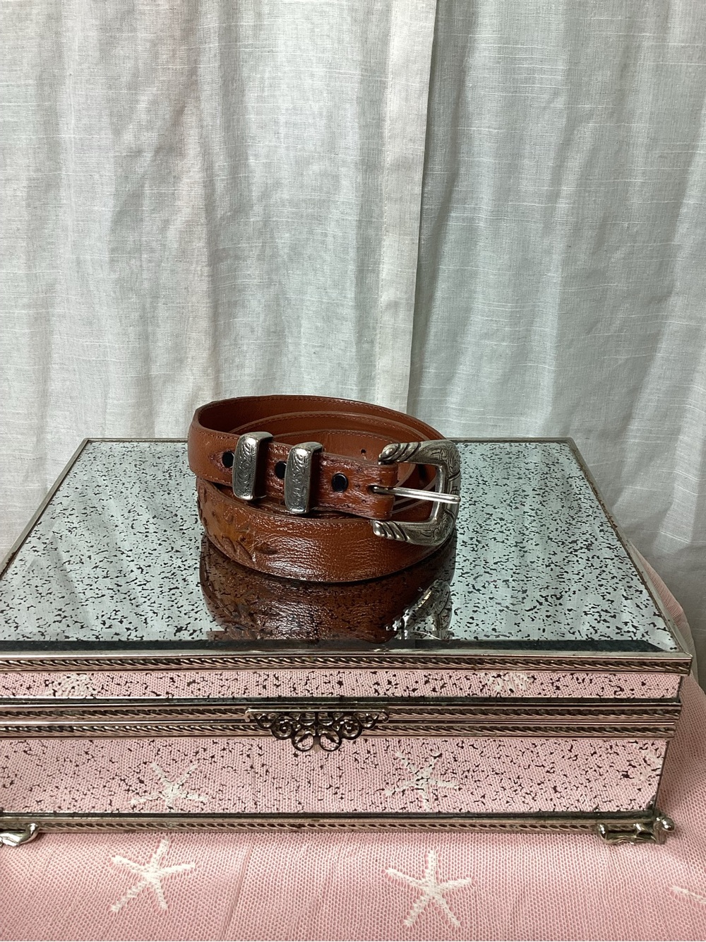 Lucchese Western- Style Leather Belt; Size: 38